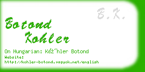 botond kohler business card